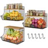 Extra Large Fruit Basket for Kitchen with Wood Lid Nameplate
