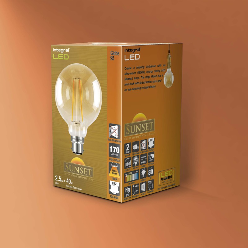 Integral Sunset Vintage 95mm (Globe 95) 2.5W (40W) 1800K 170lm