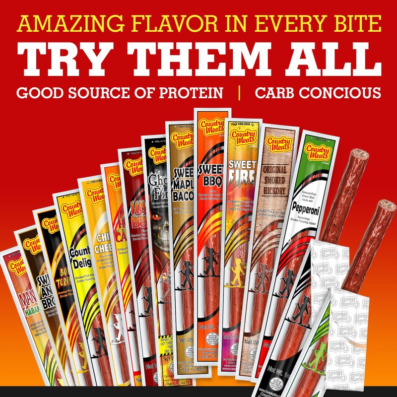 Country Meats, Meat Sticks, 0 Trans Fat, USDA Certified, Good
