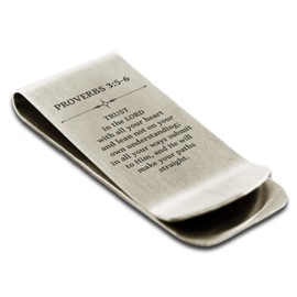 Stainless Steel Trust in the Lord Proverbs 3:5-6 Money Clip Credit Card Holder
