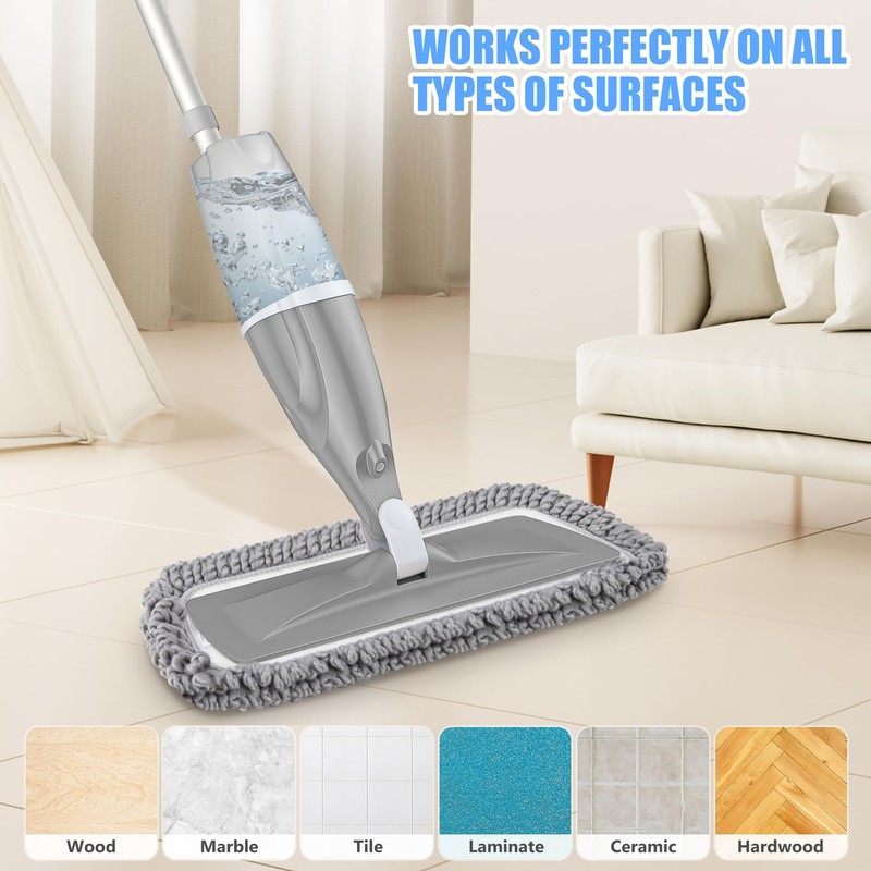 Microfiber Spray Mops for Floors Cleaning: EXEGO Dust Mop Wet