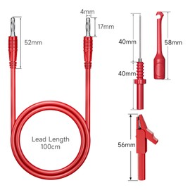 Cleqee 4mm Banana Plug Test Lead Kit with Insulated Alligator Clip and Wire Piercing Probe Ideal for Multimeter and Automotive Electrical Diagnostic (15pcs 5 Colors)