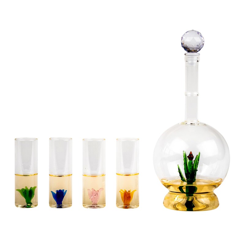 Tequila Aloe Decanter Set with Agave Plant - 750mL Bottle,