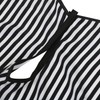 TRIXES Hair Cutting/Barbers Cape - Adjustable Black and White Stripe