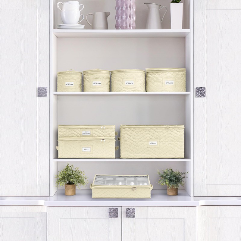 Sorbus Stemware Storage Cases (Quilted) Wine Glass Storage Box Case