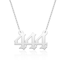 Q&Locket Stainless Steel Angel Number Necklace for Women 000 111 222 333 444 555 666 777 888 999 Number Chain Numerology Jewelry