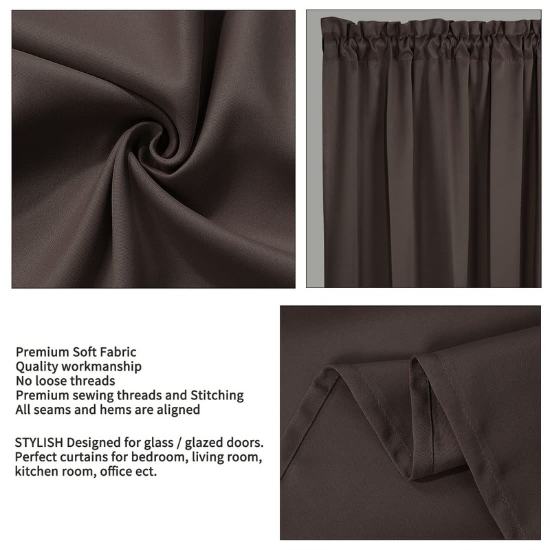 PiccoCasa Blackout French Door Curtain Panel - Blackout Door Curtain