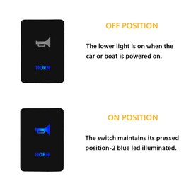Horn Push Button Switch (ON)-Off Momentary Switch with Wiring Kit for Toyota Tacoma 4Runner Tundra 3Amp 12V