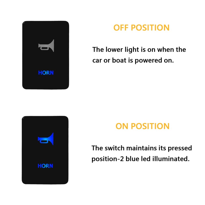 Horn Push Button Switch (ON)-Off Momentary Switch with Wiring Kit