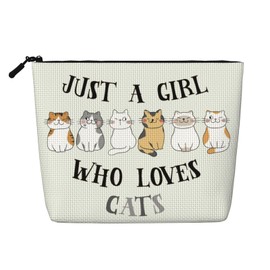 MINIOZE Loves Cats Makeup Bag Travel Cosmetic Bag Organizer Toiletry Bag Make Up Bags For Women Girls Large Light