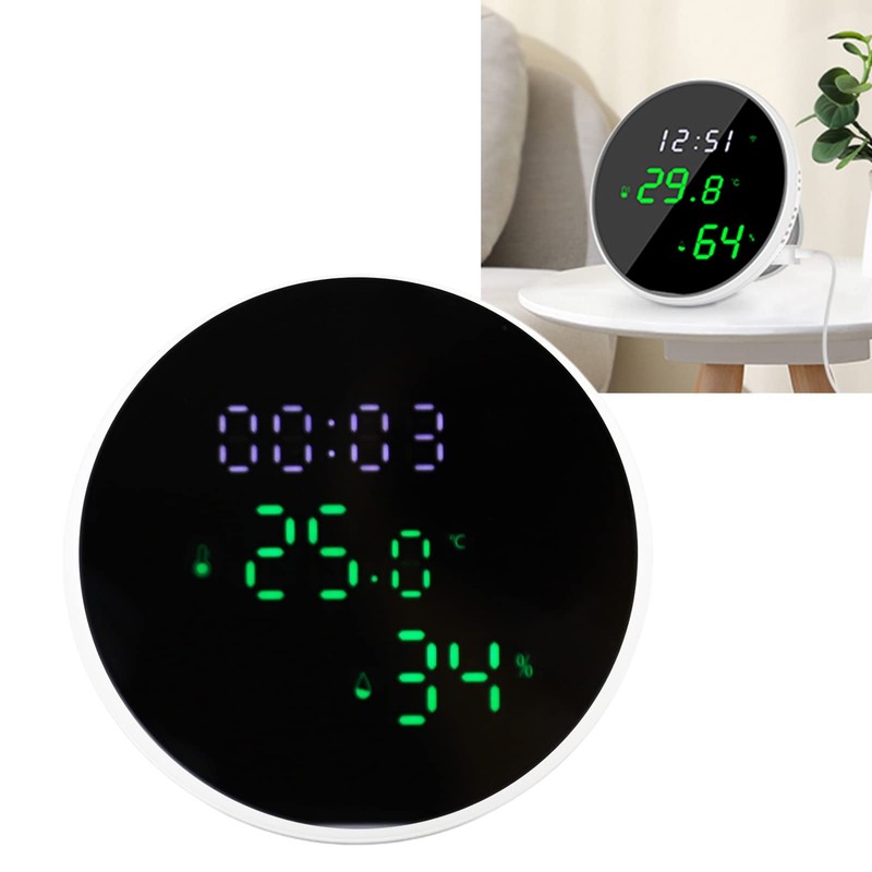 QANYEGN Smart Thermometer with Voice Control and LED Display, WiFi