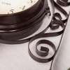 Antique Wrought Iron Wall Clock, Round Wall Hanging Double Sided