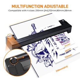 Urknall Tattoo Stencil Printer, Tattoo Thermal Printers Portable Tattooing Printers Transfer Stencils Printer Tattoos Copier Machine for Artist Compatible with Smartphones/Tablet