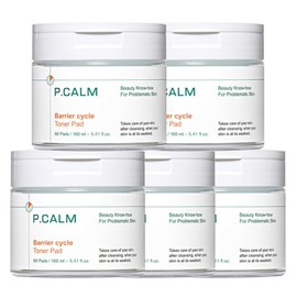Picam Barrier Cycle Soothing Toner Pads, 60 sheets, 5 pieces / 피캄 베리어사이클 진정 토너 패드, 60매입, 5개
