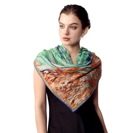 PoeticEHome 100% Pure Soft Cashmere Shawl Wrap Scarf - Large Square Pashmina for Women - Warm and Lightweight Art Collection Gift