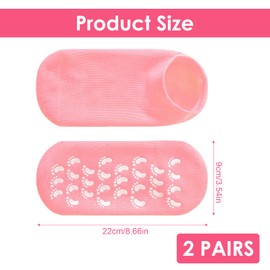 10” Large Silicone Moisturizing Socks for Women 2Pairs Extra-Large Soft Gel Foot Socks for Dry Cracked Feet | Lock in Moisture, Do Not Walk During Use
