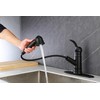 Derengge Matte Black Kitchen Faucet,Single Handle Pull Out Kitchen Faucet
