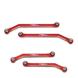 TREAL Aluminum 7075 High Clearance Links Set (4pcs) Chassis Lower Links Compatible with TRX-4M 1/18 RC Crawler (Red)