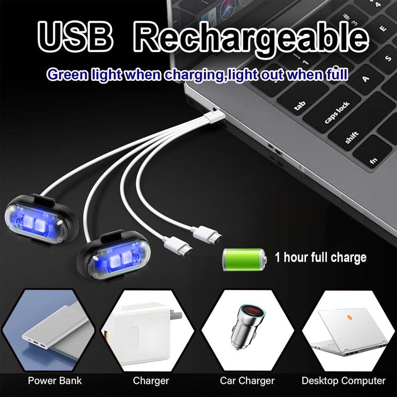 mechazhe 8-Pack Wireless LED Strobe Remote Lights | 8 Colors,