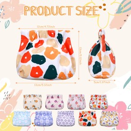 Buryeah 9 Pcs Pocket Makeup Bag Mini Cosmetic Bag Waterproof Squeeze Top Coin Purse Makeup Pouch No Zipper Tiny Pouch Travel Storage for Headphone Card Jewelry Key, Gifts for Girl Women Friend Lady