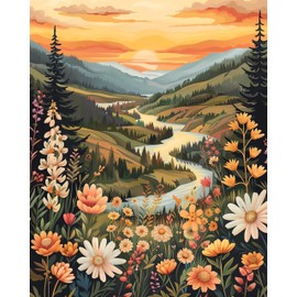 TARATH Painting by Numbers for Adults Beginners, 40 x 50 cm (Flowers)