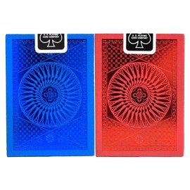 Tally Ho Metalluxe Premium Playing Cards Variety Pack - Blue and Red Foil Circle Back Set of 2 Decks, Poker Size Standard Index