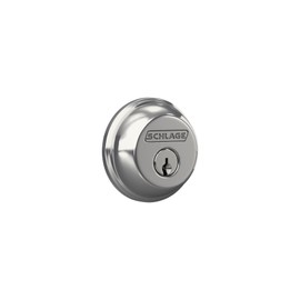 SCHLAGE B60N625 Deadbolt, Keyed 1 Side, Bright Chrome