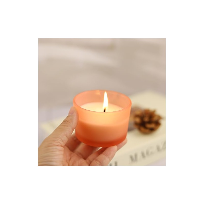 YZEROBAMB 12 Pack 4 OZ Thick Heat-Resistant Glass Candle Jars