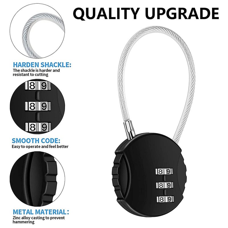 Yuikome 2 Pack Number Lock 3 Digit Waterproof Outdoor Padlock