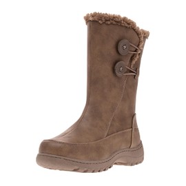 Eddie Bauer Womens Cold Weather Boots Side Zipper Dual Button Amanda, Brown, 8 US