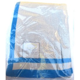 Bible Blanket New Bible Blanket Gray and Blue James 1 V 17 --32" x 40"