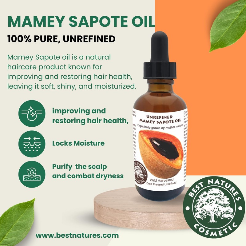 Best Nature's Cosmetics Mamey Sapote Oil Organic - revitalize dry