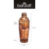 BarCraft Luxury Stainless Steel Cocktail Shaker, 700 ml (1.25 pts)