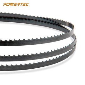 POWERTEC 59-1/2 Inch Bandsaw Blades with 9 Inch Band Saw Tires, 1/8" x 14 TPI Band Saw Blades 1PK with 9" x 1/2" x 5/32" Bandsaw Tires 2PK, Band Saw Accessories for Delta, Craftsman, Grizzly, Shop Fox