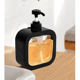Octonyluck Soap Dispenser, Multifunctional, Bathroom & Kitchen, Liquid Dish Wash One-Hand Dispensing, Black, 10oz