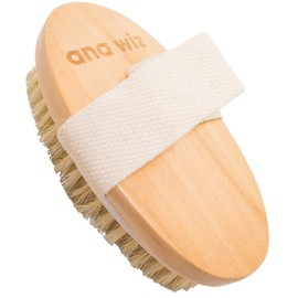 Ana Wiz™ Wooden Body Brush with Medium Natural Boar Bristles, Lotus Wood Handle