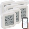 infactory Luftfeuchtigkeitsmesser: 6er-Set Mini-Thermo-/Hygrometer, Komfort-Anzeige, LCD, Bluetooth, App (Innenraum Thermometer,