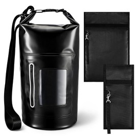 Shinylin 15 L Waterproof Faraday Dry Bag 500d Shield Bag Waterproof Nylon Signal Blocking Backpack with 2 Pcs Faraday Pouch Protects Electronics from Water, Nfc, Cellular, Gps, Emf