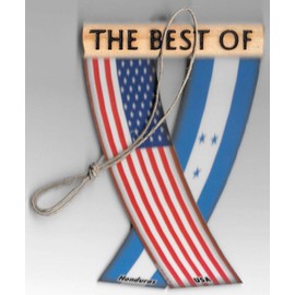 Unity Flagz™ Rearview Mirror Hanging Flags for the Car (Honduras and USA Unity Flags)