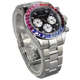 VALENTINO DOMANI VD006MSB Men's Watch Zirconia Silver Silver Black Face Bezel Zirconia