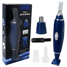 GruDawu 3-in-1 Men Electric Ear Beard Nose Hair Trimmer Eyebrow Mustache Remover Shaver Clipper Blue Update