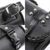 Lyaciomn Motorcycle Fork Bag PU Leather Bicycle Handlebar Tool Pouch