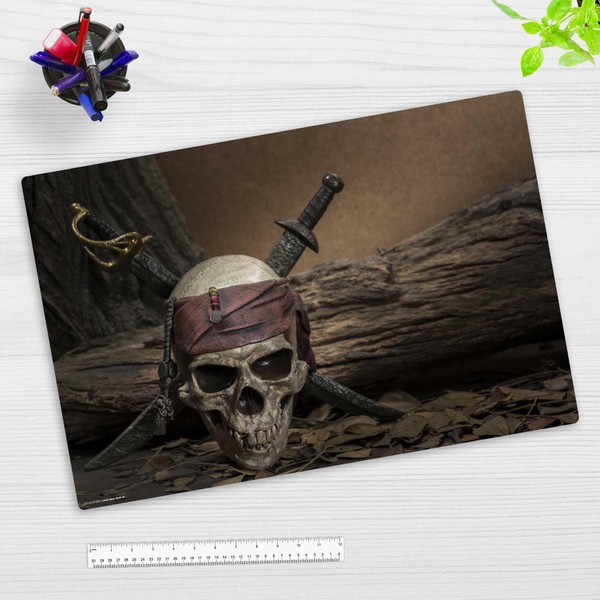 Wipe Clean Desk Mat for Children and Adults - Skull