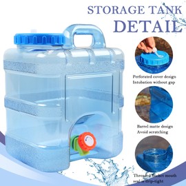 TIHOOK 10L Water Container with Tap, Portable Camping Water Container, BPA-Free Drink Water Carrier, Easy Clean Water Tank, for Home, Camping Outdoor, Party, Van, RV, School, Emergency