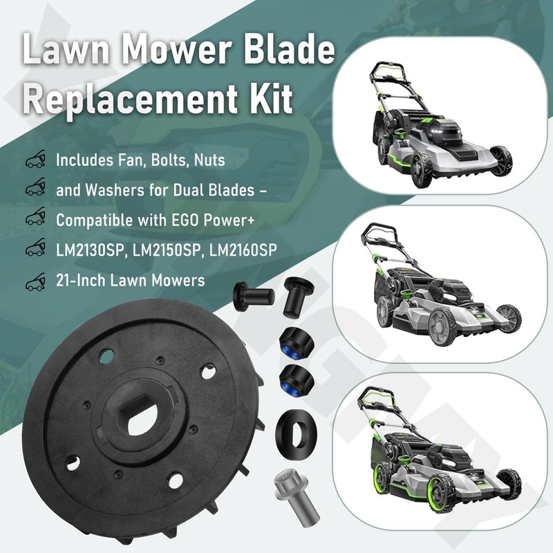Lawn Mower Blade Replacement Kit – Includes Fan, Bolts, Nuts,