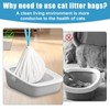 60Pcs Self-Cleaning Cat Litter Box Bags, 3Rolls Drawstring Trash Bag