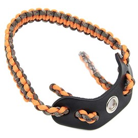 SUNYA Archery Bow Wrist Sling - Lightweight 550 Paracord- Genuine No Split Leather Yoke with Brass Grommet - Fit Recurve & Compound Bow Stabilizers (Comet Camo26)