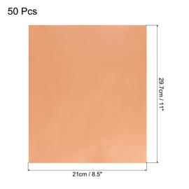 QUARKZMAN Pack of 50 Toner Reactive Film, Deco Foil Transfer Sheets, 8.5 x 11 Inches, A4 Hot Foil Paper for Laser Printers, Scrapbooking, Heat Transfer, DIY Craft, Bronze