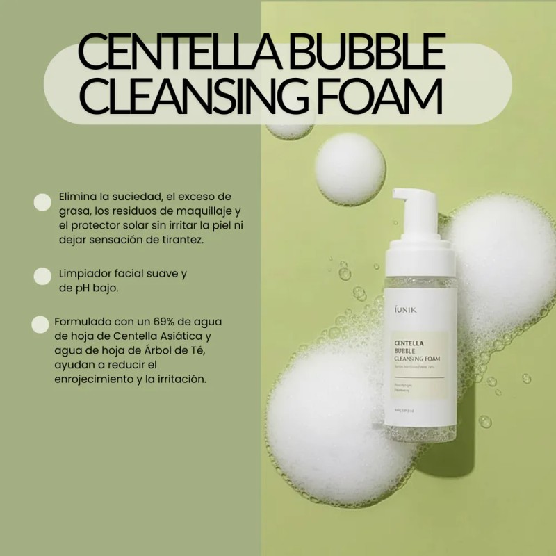iUNIK Centella Bubble Cleansing Foam 150ml Limpiador Facial Coreano Espuma