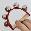 2pcs Hand Jingle Bells, 5 Bells Wooden Handheld Wrist Sleigh